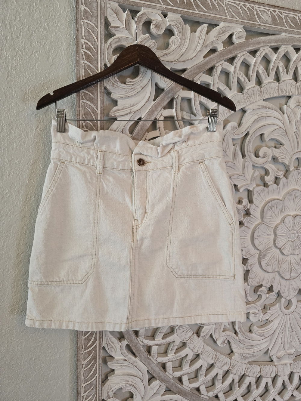 Free People Women’s Paperbag Waist Denim Skirt 8